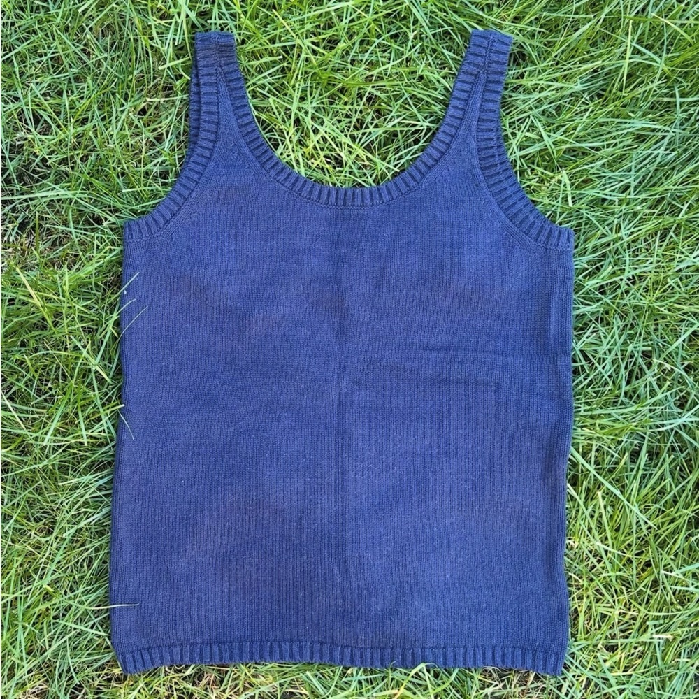 Navy Blue Knit Cami Tank Top Size Small